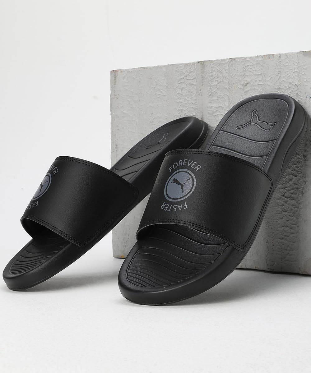 PUMA Xerxes Slides - Black-Gray Tile