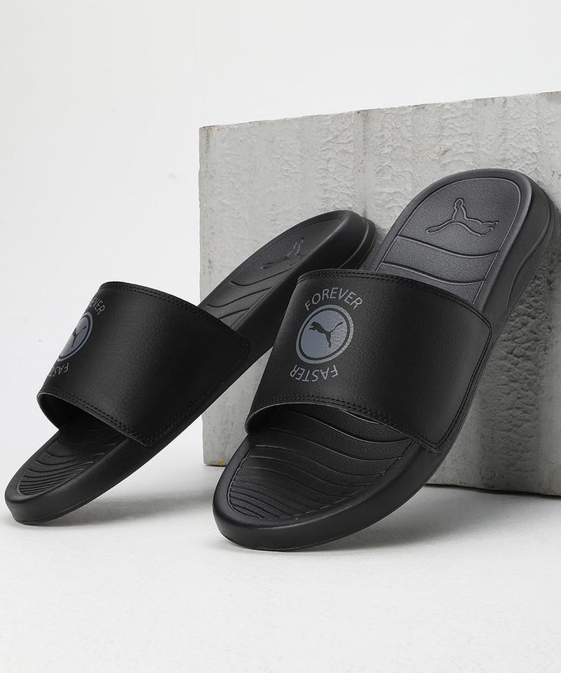 PUMA Xerxes Slides - Black-Gray Tile