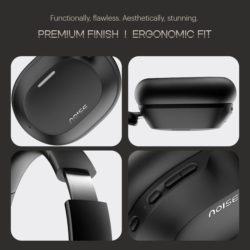 Noise Noise Airwave Max 5 Wireless Over-Ear Headphones with Adaptive Hybrid ANC (up to 50dB), HFA Tech, 80H Playtime, Dual Pairing(Carbon Black) Carbon Black - Airwave Max 5 - image 8
