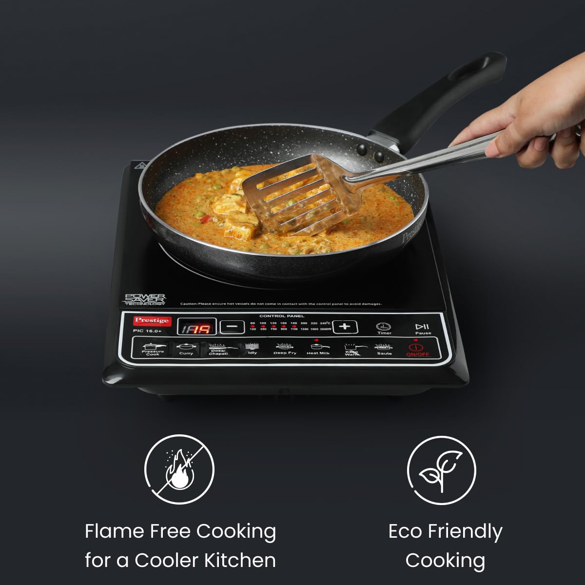 Prestige Prestige PIC 16.0 Plus 2000 Watts Induction Cooktop | 4KV Surge Protection | 8 Preset Indian Menu Option with Timer | Soft Touch Button | Easy to clean | Portable | Black |1Y Warranty | BIS - image 6