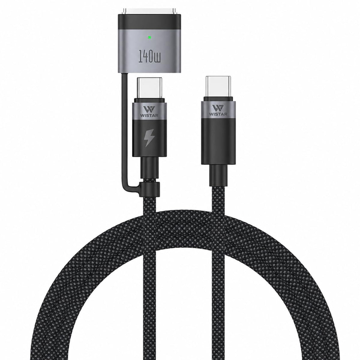 WISTAR WISTAR 140W USB-C to USB-C and Mag3 Magnetic Charging Cable, 2-in-1 PD 3.1 Fast Charger Cable for MacBook Air/Pro, iPhone 15/16, iPad, Samsung & Type-C Devices - image 1