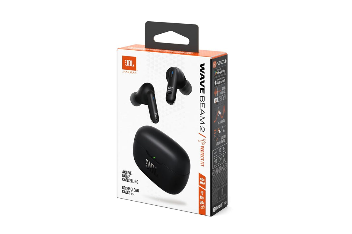 JBL JBL Wave Beam 2 Ear Buds Wireless BluetoothV5.3, Active Noise Cancellation Earbuds,Multi Connect, App for Customized Extra Bass Eq, Relax Mode,Speed Charge, 40H Playback, Fast Pair,4 Mics,IP54(Black) Black Standard - image 10