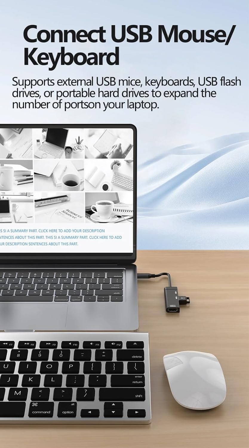 WISTAR WISTAR 3 in 1 USB C Hub Type-c to 4K 120HZ HDMI-Compatible USB3.0 Data 100W PD Type-c Charging Adapter USB-C Docking Station - image 7