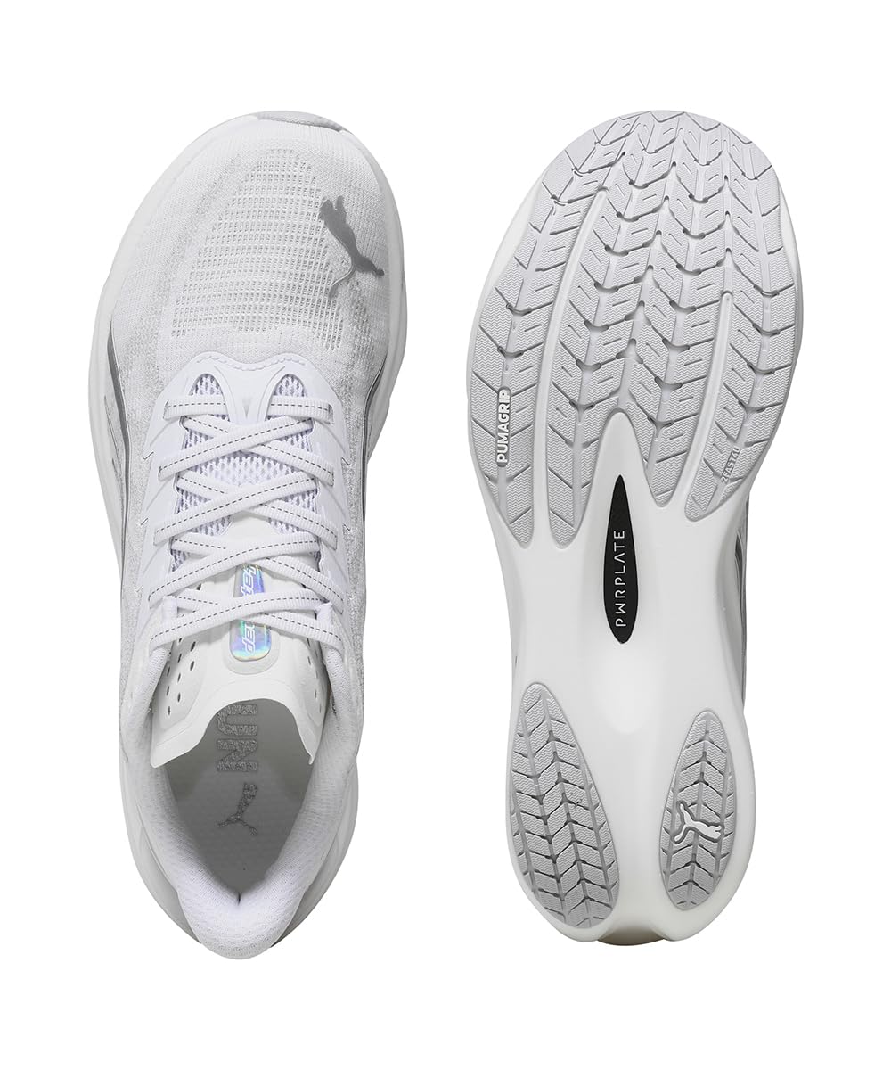 PUMA Deviate NITRO 4 Running Shoes - Vibrant Silver-Lux Lime