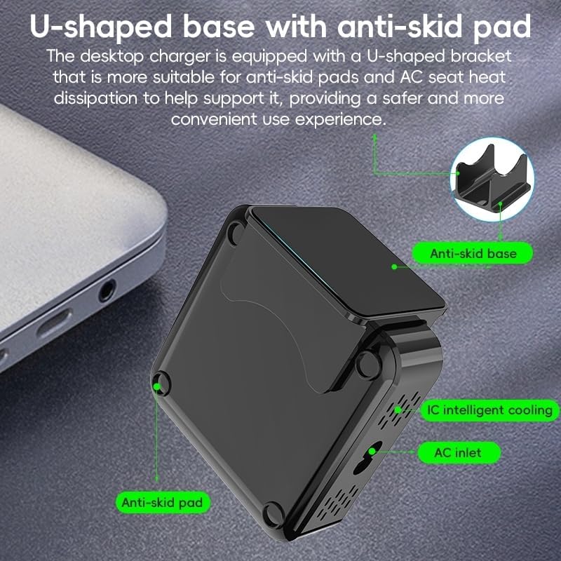 WISTAR WISTAR 320W GaN 8-Port USB C Charger Station, 100W PD Fast Charging Hub with 6 USB-C & 2 USB-A, Desktop Charger for MacBook, iPhone 16 Pro Max, iPd, Samsung, Steam Deck, EU Plug - image 8