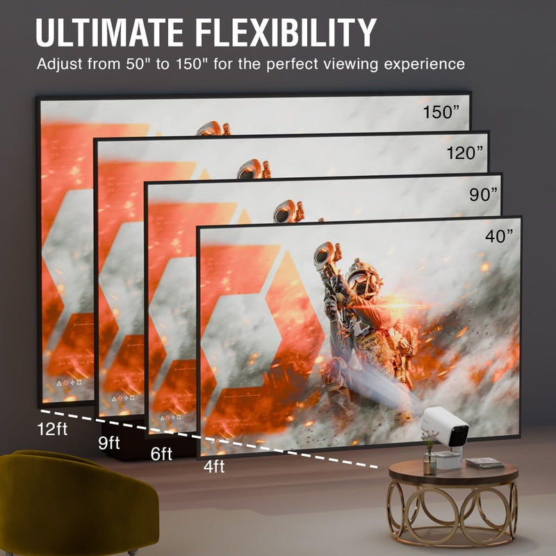 XElectron Techno Android 14 Smart Home Theater Movie HD Projector, 1080P & 4K Support, Inbuilt Speaker, Rotatable, Electric Focus, Auto & 4D Keystone with Built-in Apps, WiFi & BT, Screen Mirroring