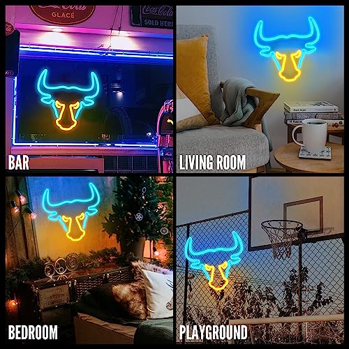 Bull Led Neon Sign (14x14 inches) | Neon Signs India — Image 3