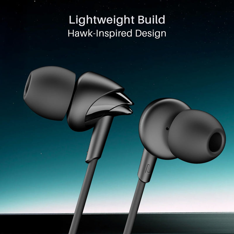 boAt Bassheads 300C Wired Earphones,Type-C Jack, 10mm Drivers, Signature Sound, in-Line Microphone, Integrated Controls, Voice Assistant & 120cm Cable (Active Black) Active Black-1