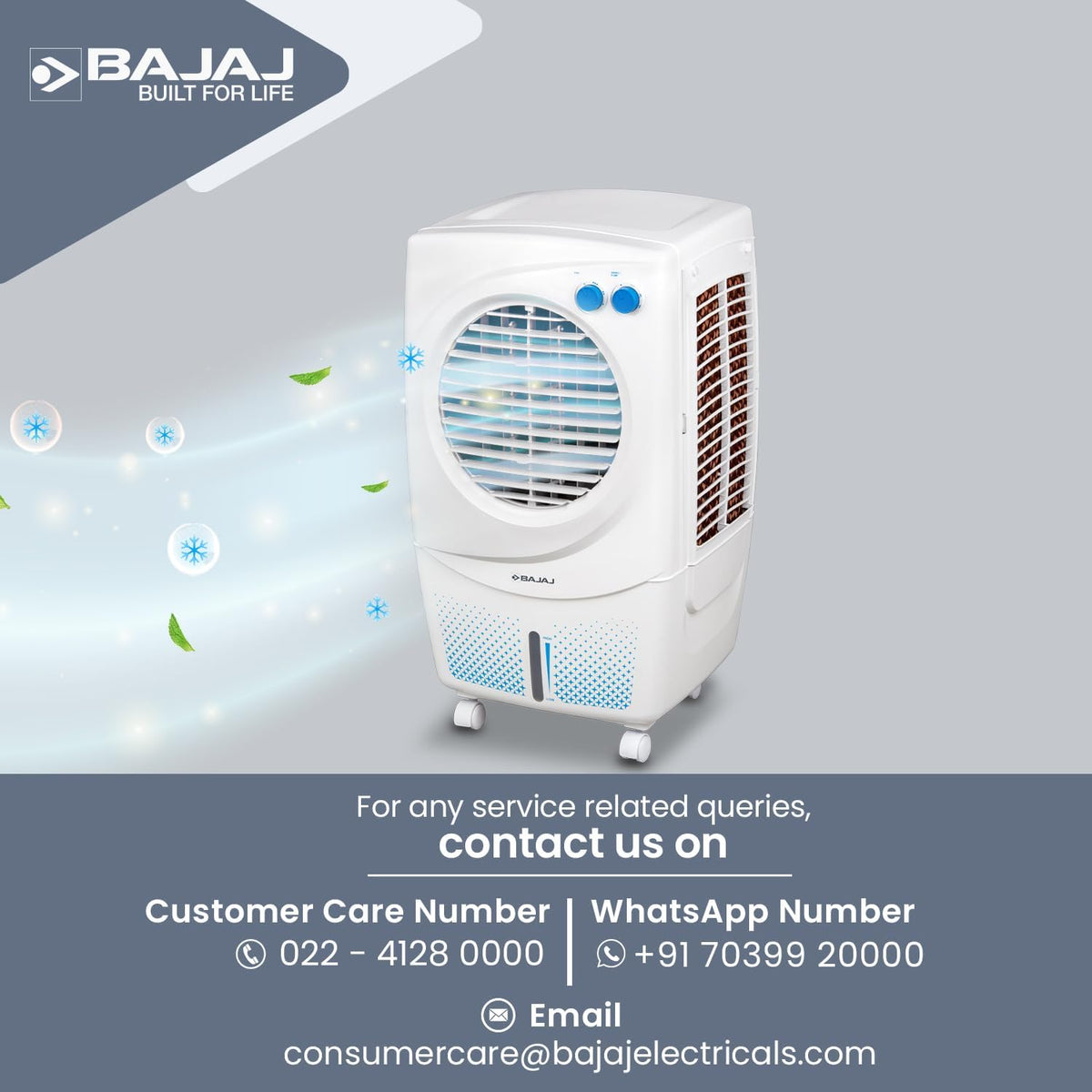 Bajaj PMH 36 Torque 36L Personal Air Cooler For Room | Duramarine Pump With 2-Yr Pump Warranty | 3-Yr Warranty (1 Yr Std + 2 Yr Extn) | Turbofan Technology | Powerful Air Throw 【White】