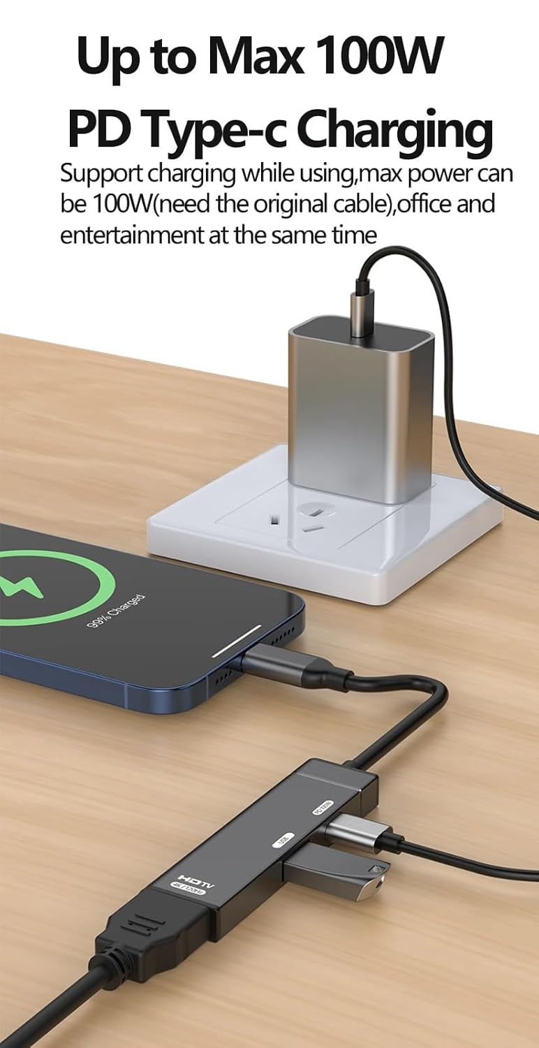 WISTAR WISTAR 3 in 1 USB C Hub Type-c to 4K 120HZ HDMI-Compatible USB3.0 Data 100W PD Type-c Charging Adapter USB-C Docking Station - image 2