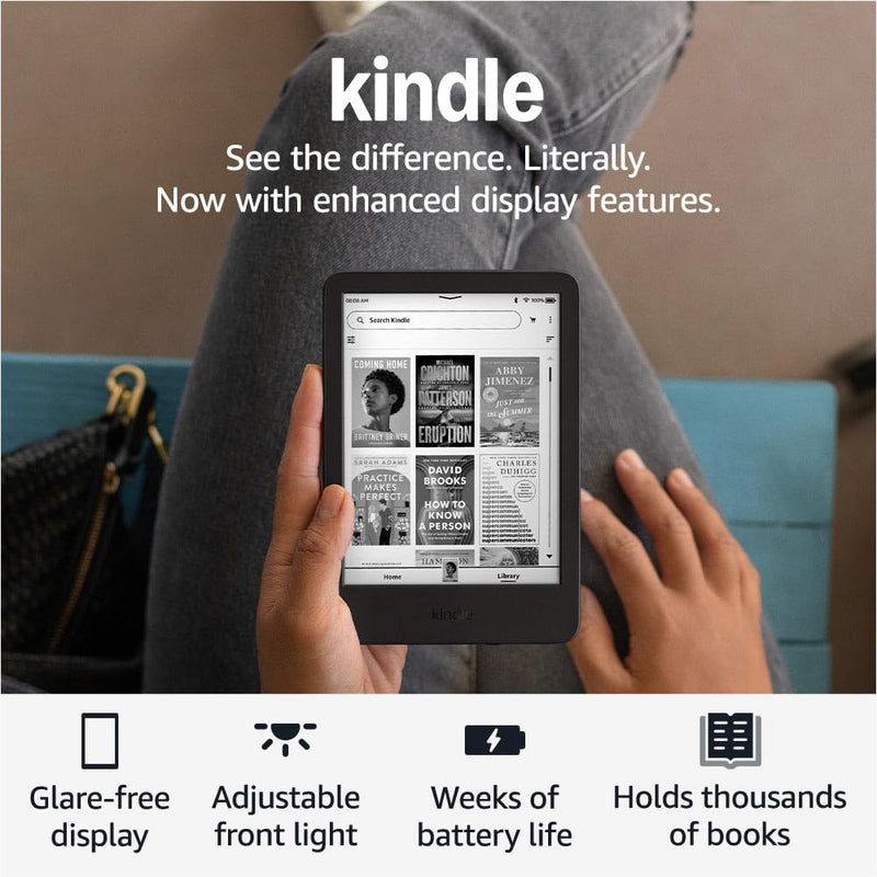New Amazon Kindle (16 GB) - Lightest and most compact Kindle, with glare-free display, faster page turns, adjustable front light, and long battery life - Matcha + 3 Months of Kindle Unlimited (with auto-renewal) ****SEALED****