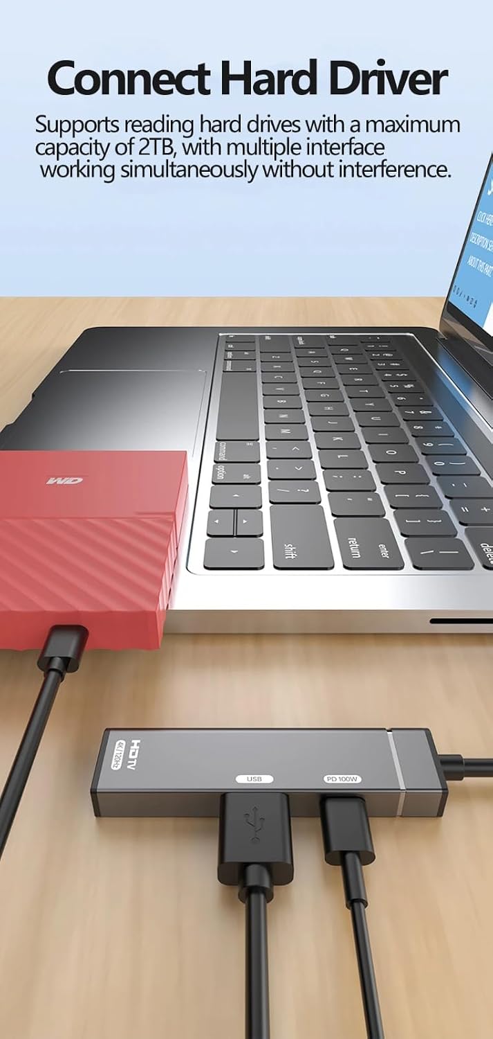 WISTAR WISTAR 3 in 1 USB C Hub Type-c to 4K 120HZ HDMI-Compatible USB3.0 Data 100W PD Type-c Charging Adapter USB-C Docking Station - image 6