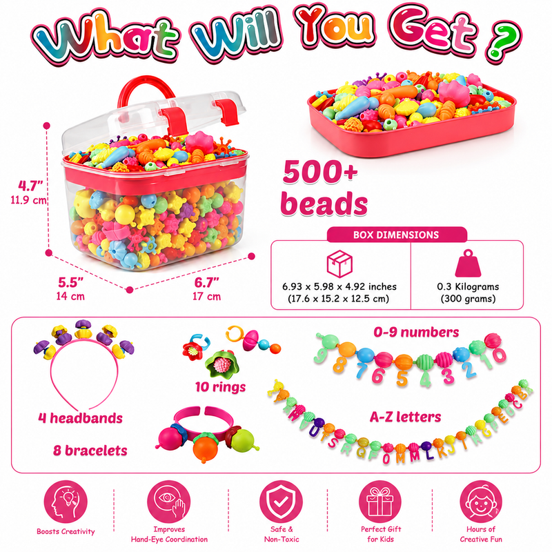 Snap & Sparkle DIY Jewelry Making Kit (520+ Pieces)