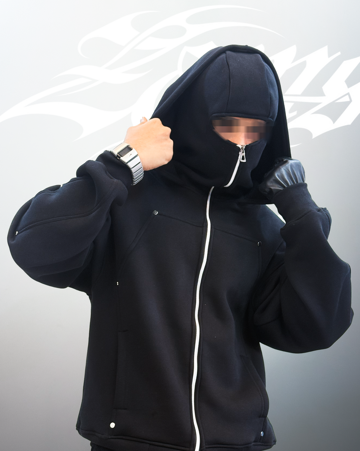 Utopia / Balaclava Zipper Hoodie-3