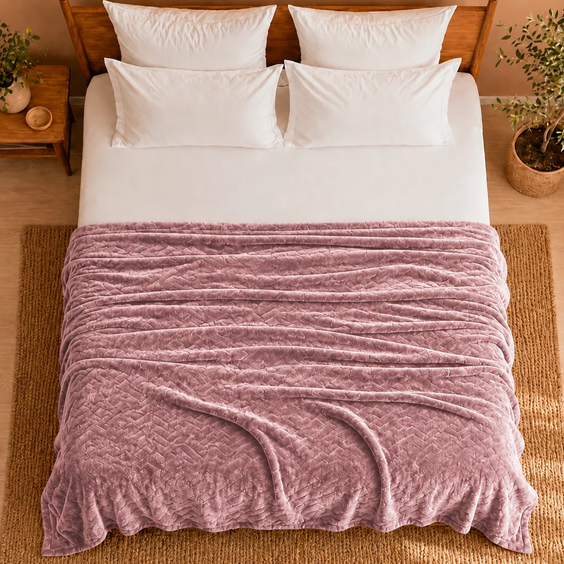 Fort Mellow - Wave Plush Blanket (Pink)-6