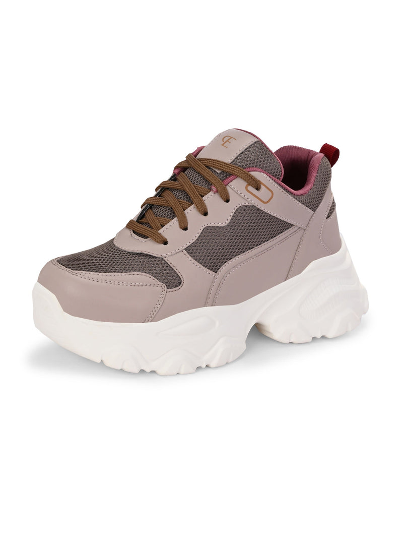 EL PASO Women Faux Leather Casual Lace Up Sneakers-13