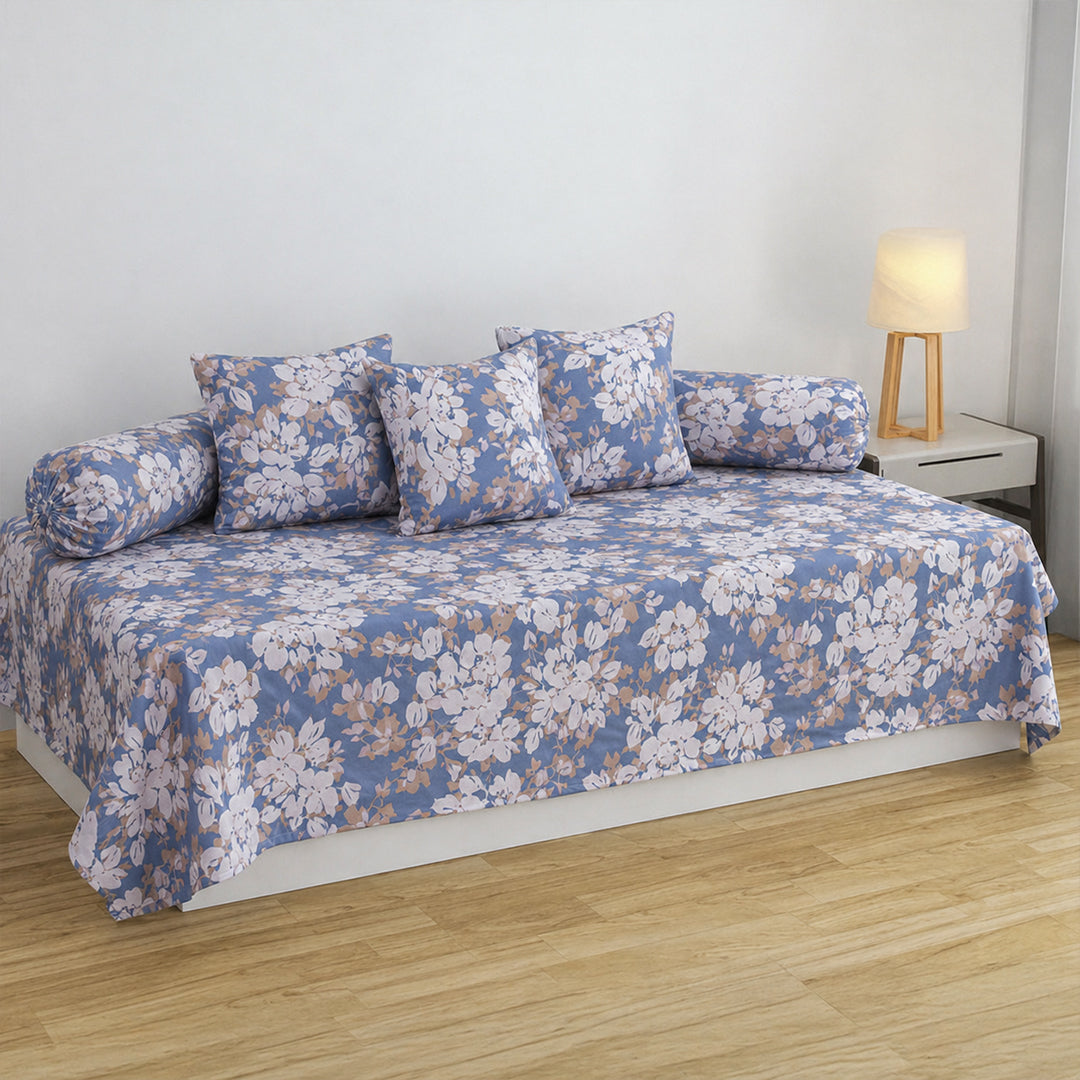 Blossom Haze Multicolor Diwan Cover Set-6