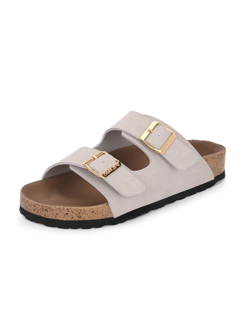 Luxurious Camel Leather Double-Strap Sandal For Women-16