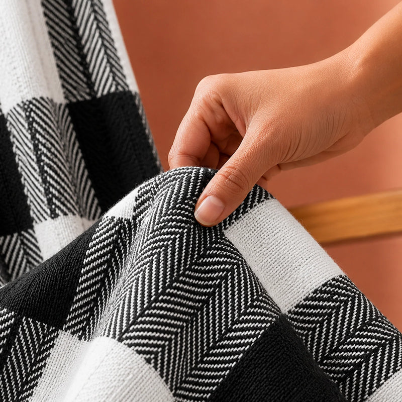 Breton Black Harlequin - Plaid Woven Throw-6