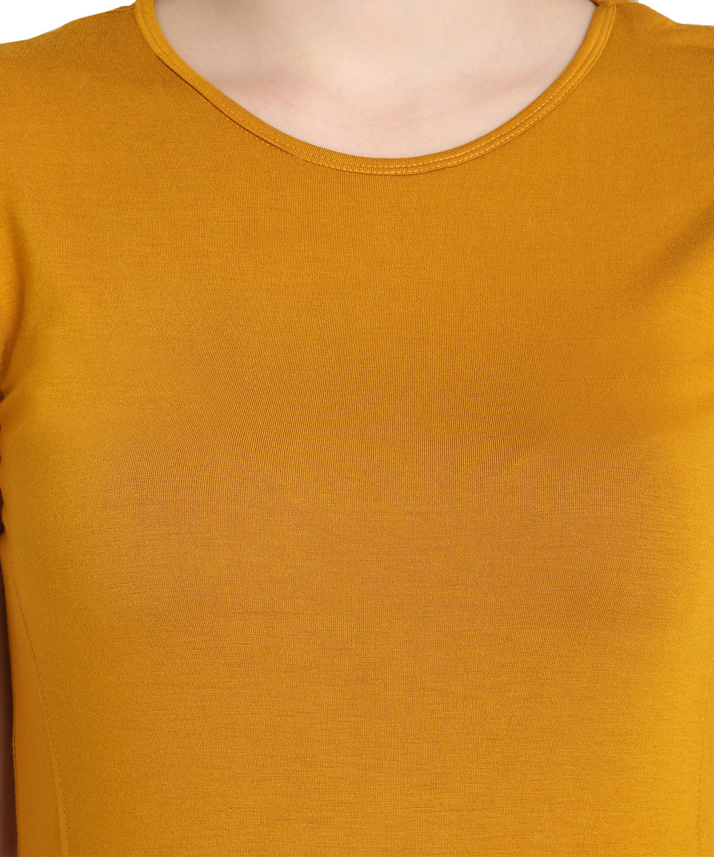 Naturefab Women's Organic Bamboo Tshirt Mustard-5