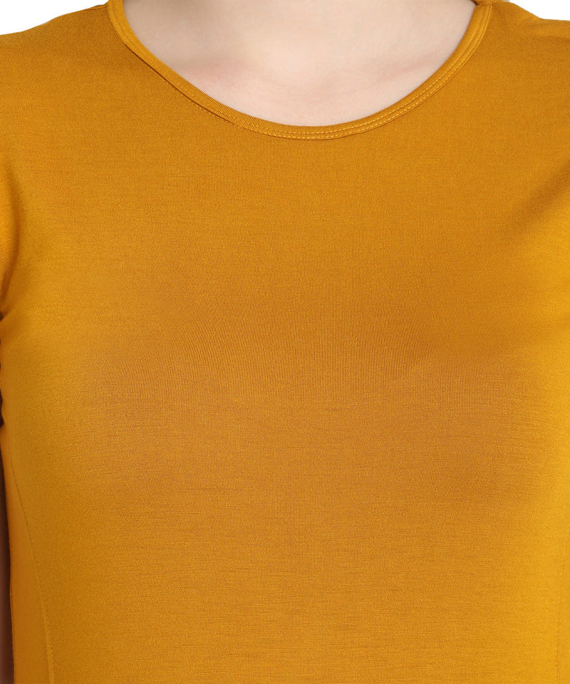 Naturefab Women's Organic Bamboo Tshirt Mustard-5