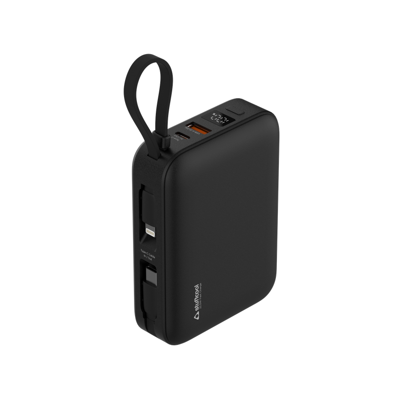 Maverick Mini 20,000mAh Powerbank with 20W Built-in Lightning & Type-C Cables