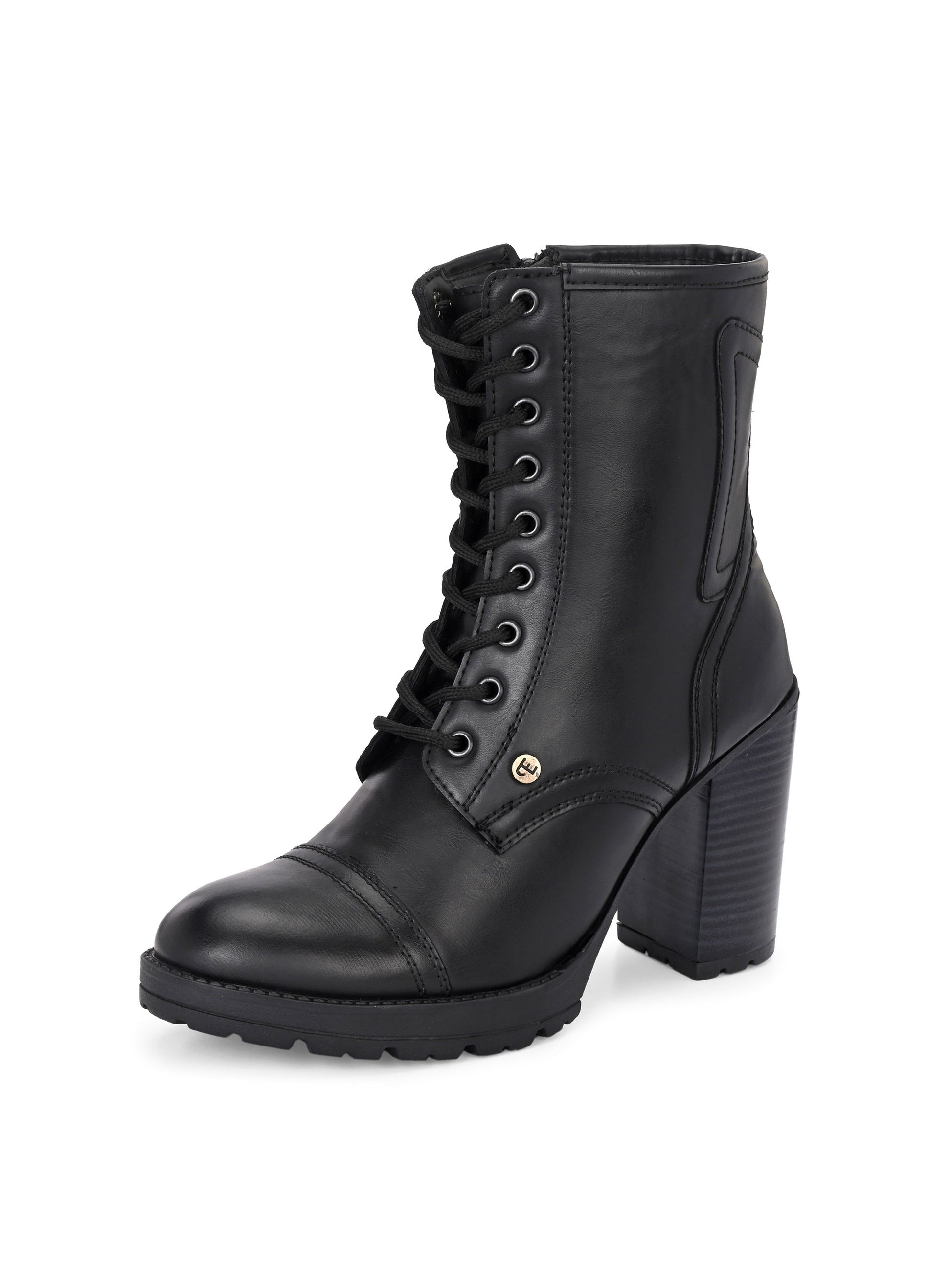 EL PASO Women Faux Leather Casual Lace Up Boots-5