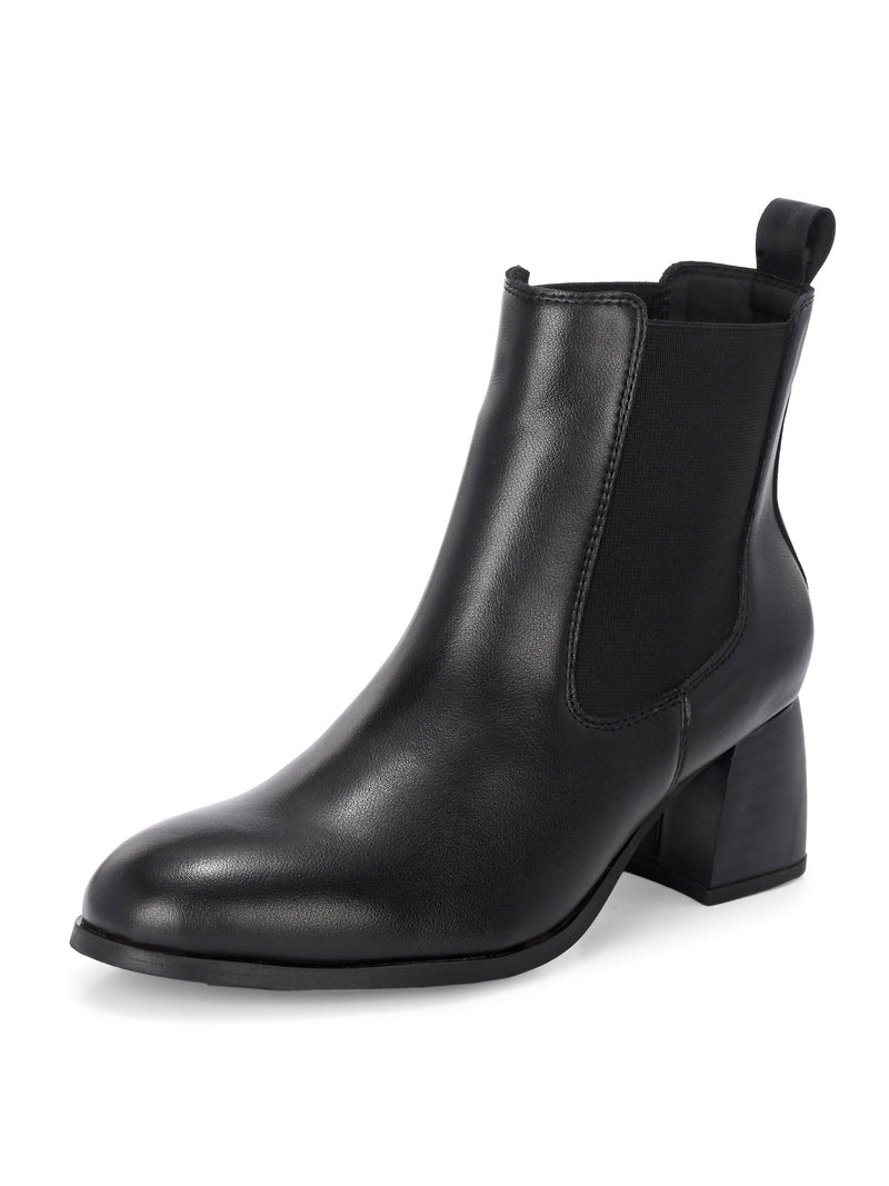 EL PASO Women Faux Leather Casual Slip On Boots-2