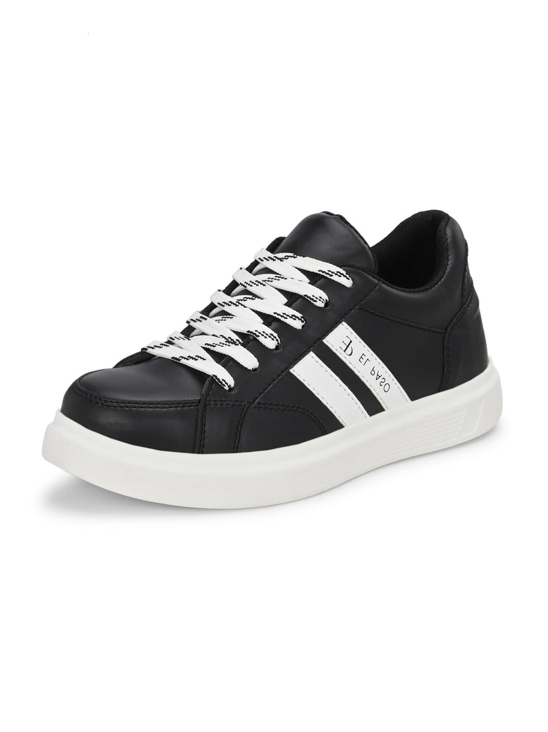 EL PASO Faux Leather Casual Lace Up Sneakers For Women-19