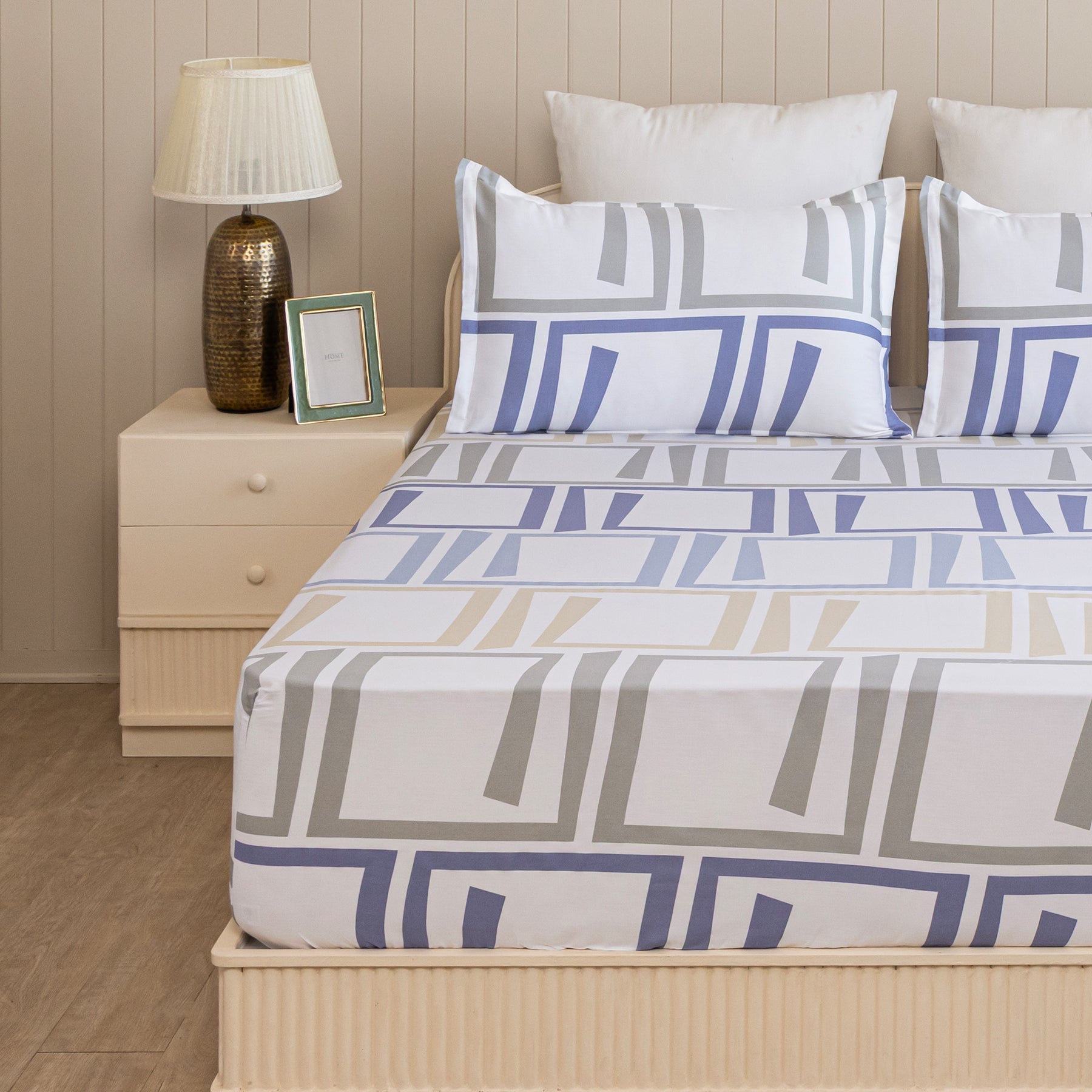 Imprimer Modern Maze - Printed Bedsheet (Multicolor)-6