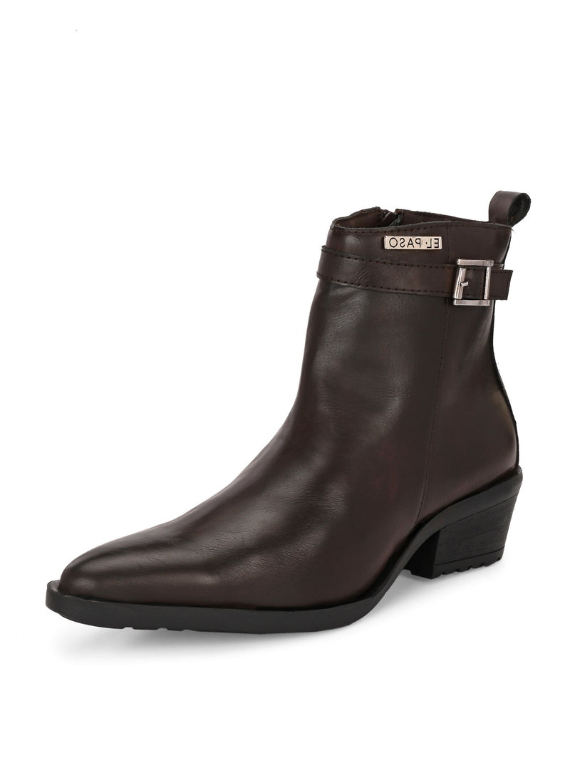 EL PASO Women Faux Leather Casual Slip On Boots-14