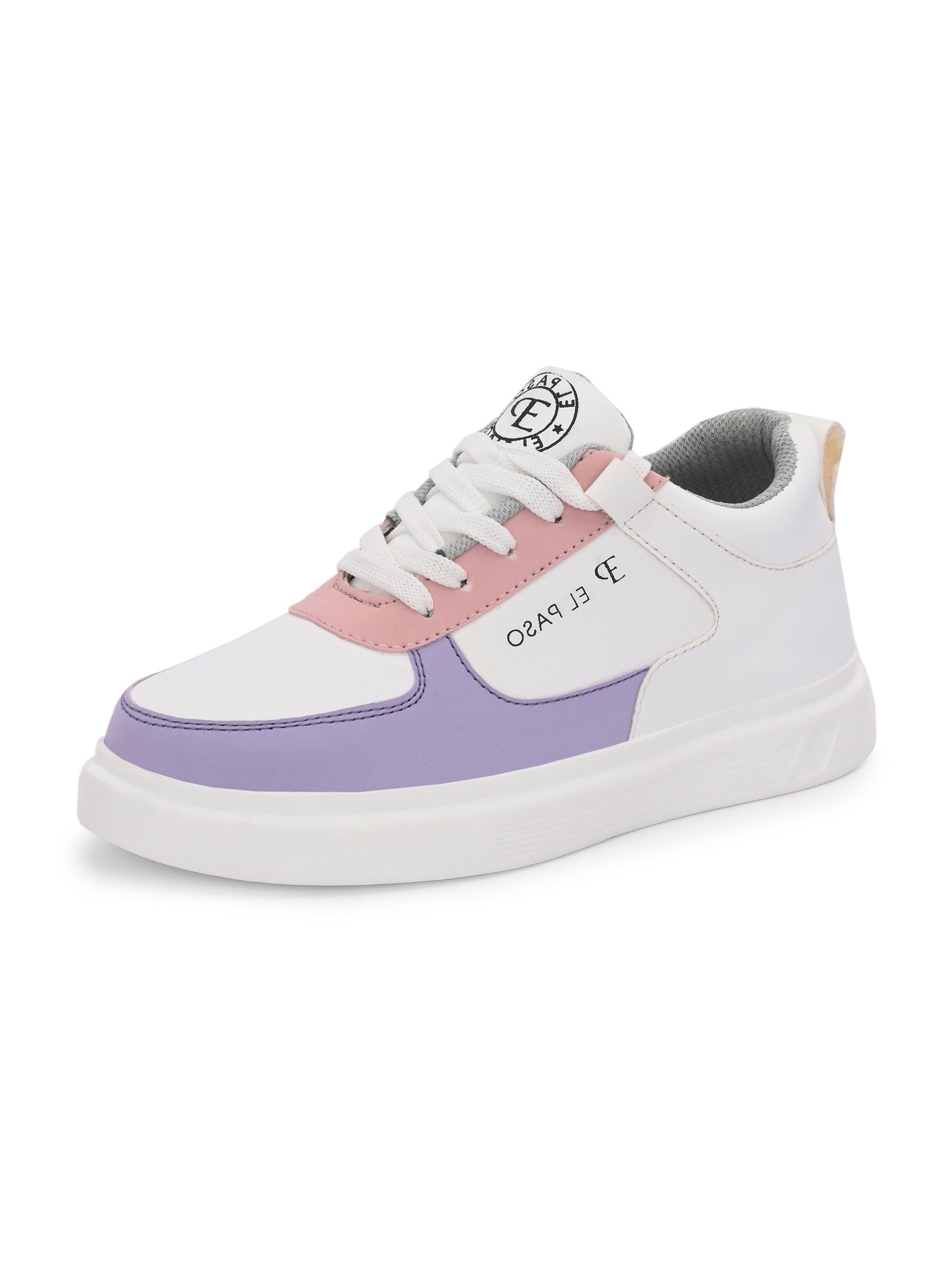 EL PASO Faux Leather Casual Lace Up Sneakers For Women-29