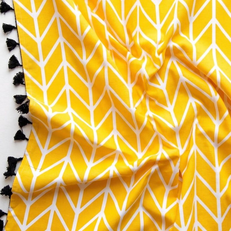 Imprimer Handpicked Aztec - Printed Semi Blackout Rod Pocket Curtain (Yellow)-6