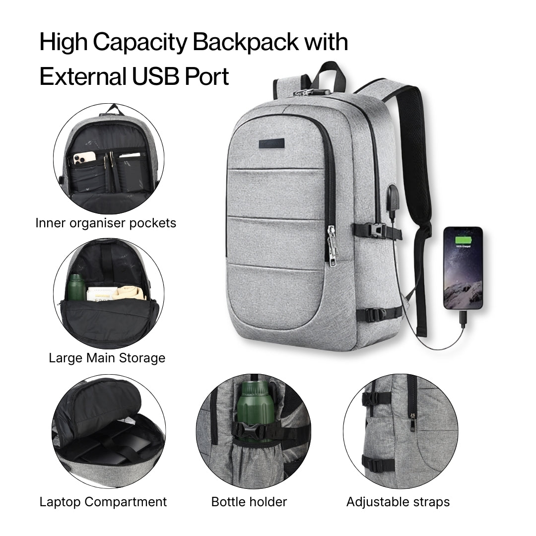 Hustle grey backpack-6