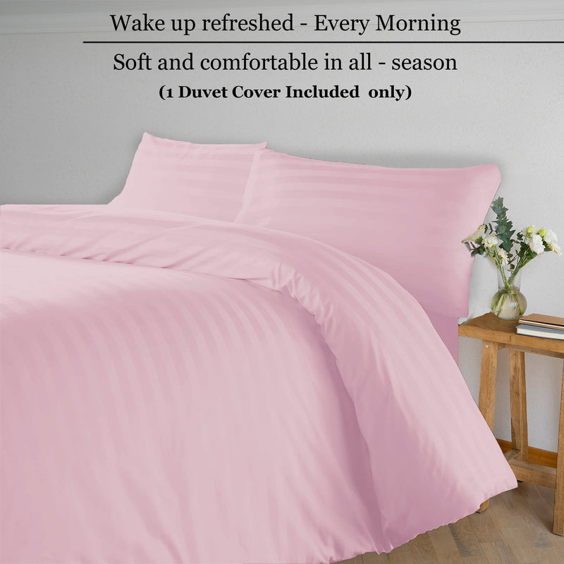 Breton Mellow - Satin Striped Duvet Cover (Pink)-6