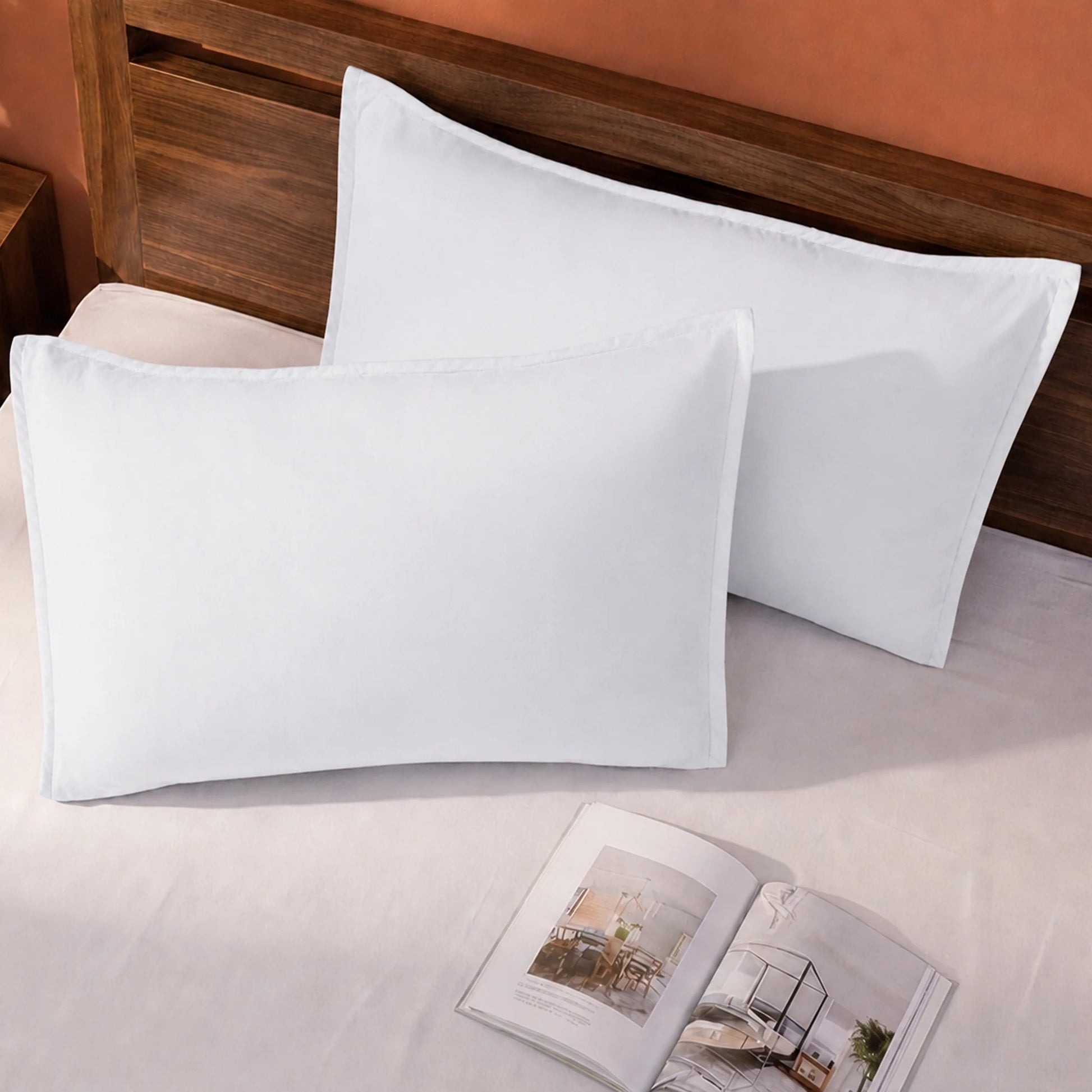 Fort Nightingale - Solid Pillow Cover (White) (Bedsheet Excluded)-6