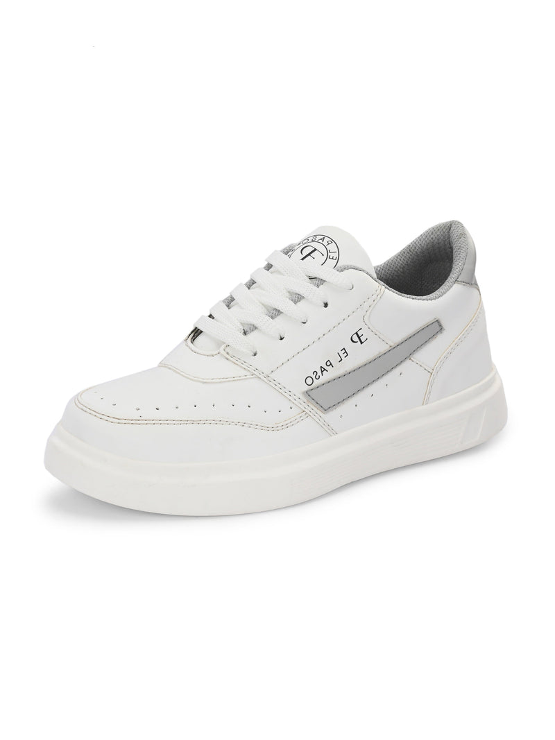 EL PASO Faux Leather Casual Lace Up Sneakers For Women-28