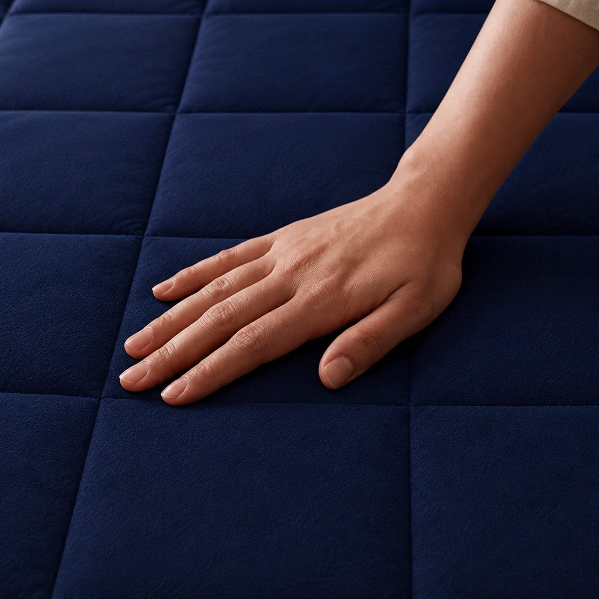 Ombre - Pure Shield Solid Quilted Mattress Protector (Navy Blue)-6