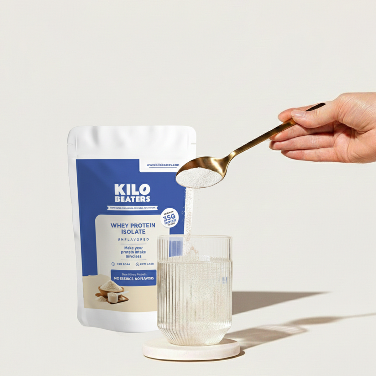 Unflavored Pure Whey Protein Isolate with 35g Protein per pack