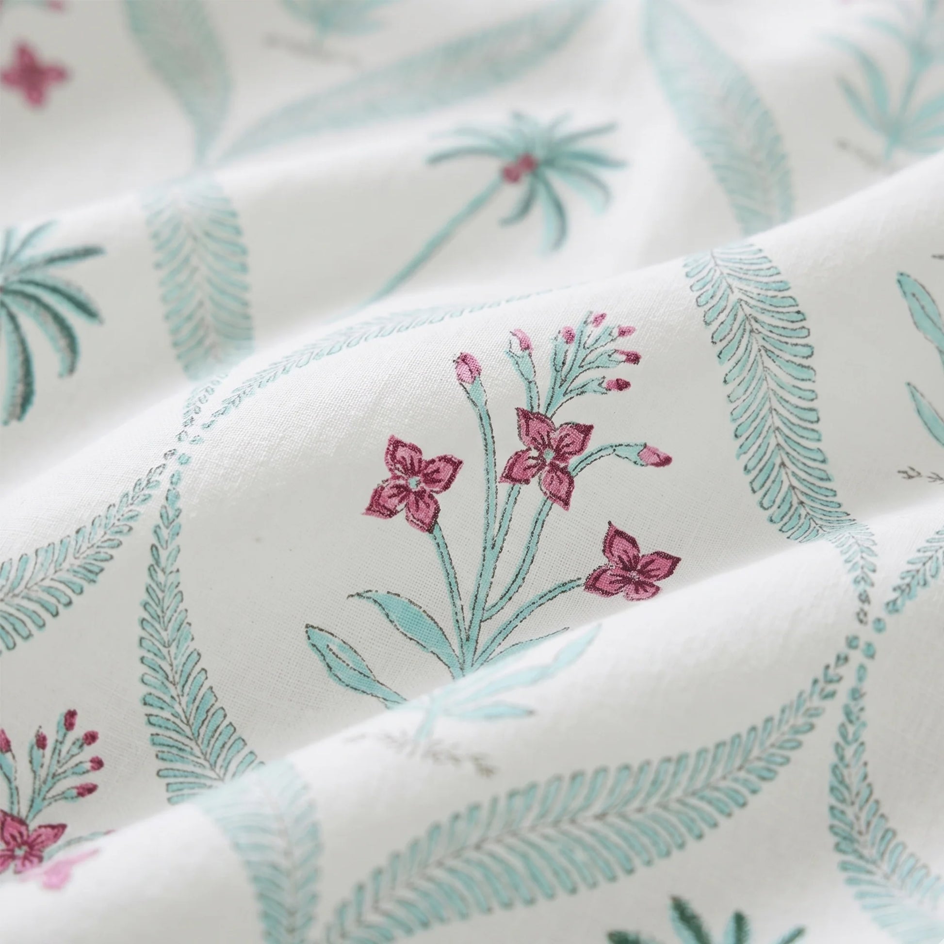 Island Trellis Eyelet Handblock Printed duck Curtain-6