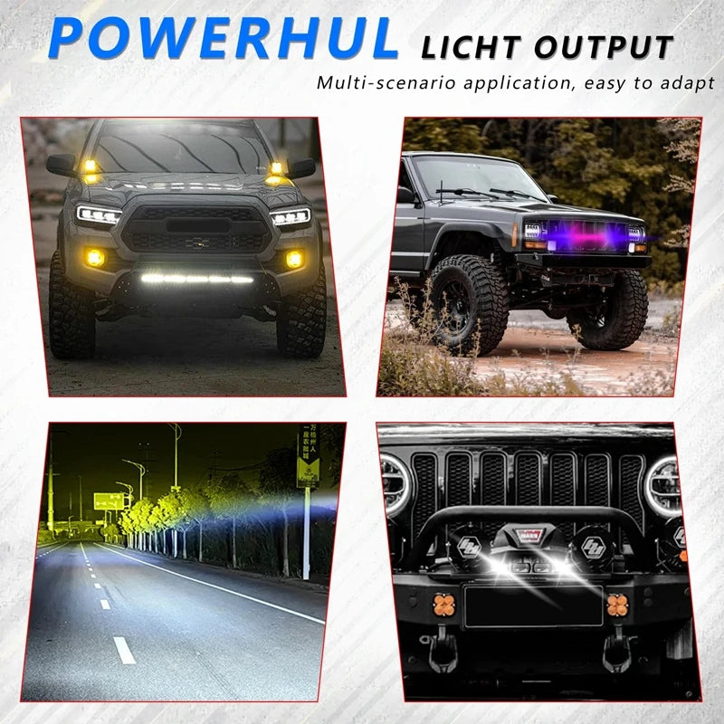 LED Car Grille Spotlight Projector Lens Light DRL 150W 12000LM Super Bright Motorcycle Auxiliary Spotlight 6000K/4500K/3000K 12V