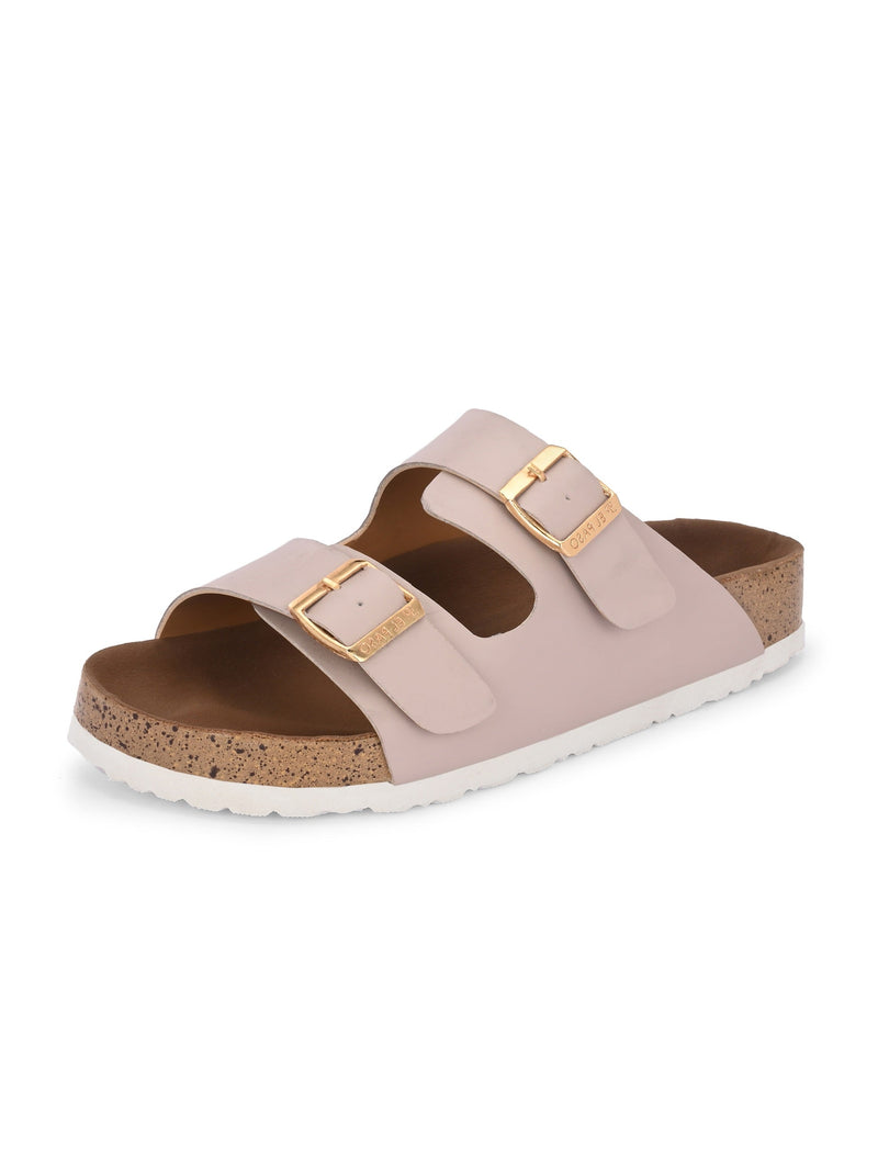 Luxurious Camel Leather Double-Strap Sandal For Women-2