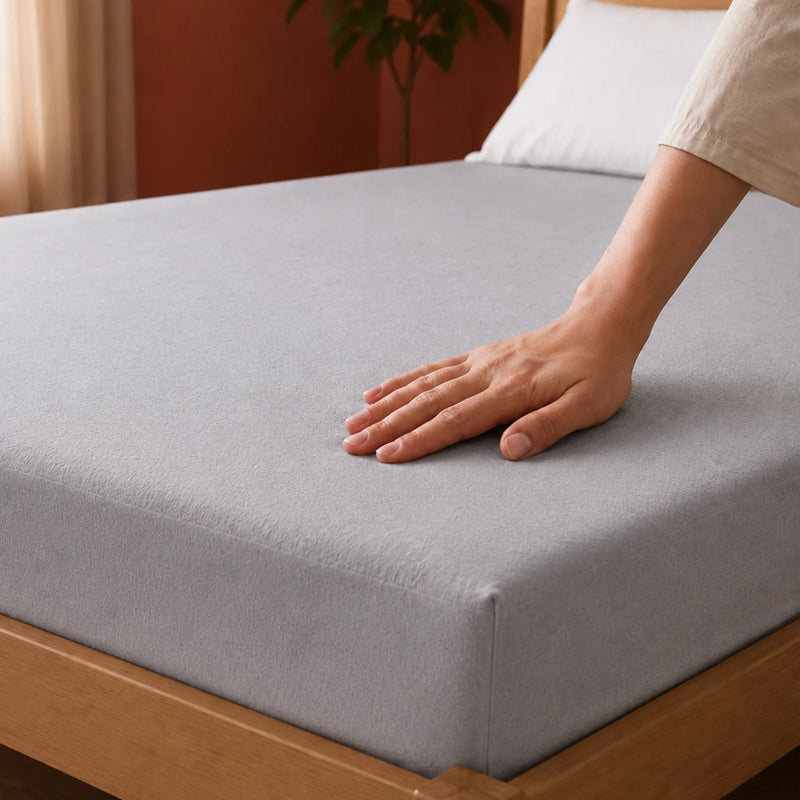 Fort - Terry Solid Mattress Protector (Grey)-6