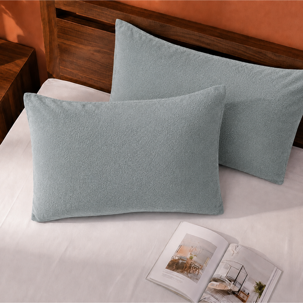 Terry Pillow Protector ( Grey )-6