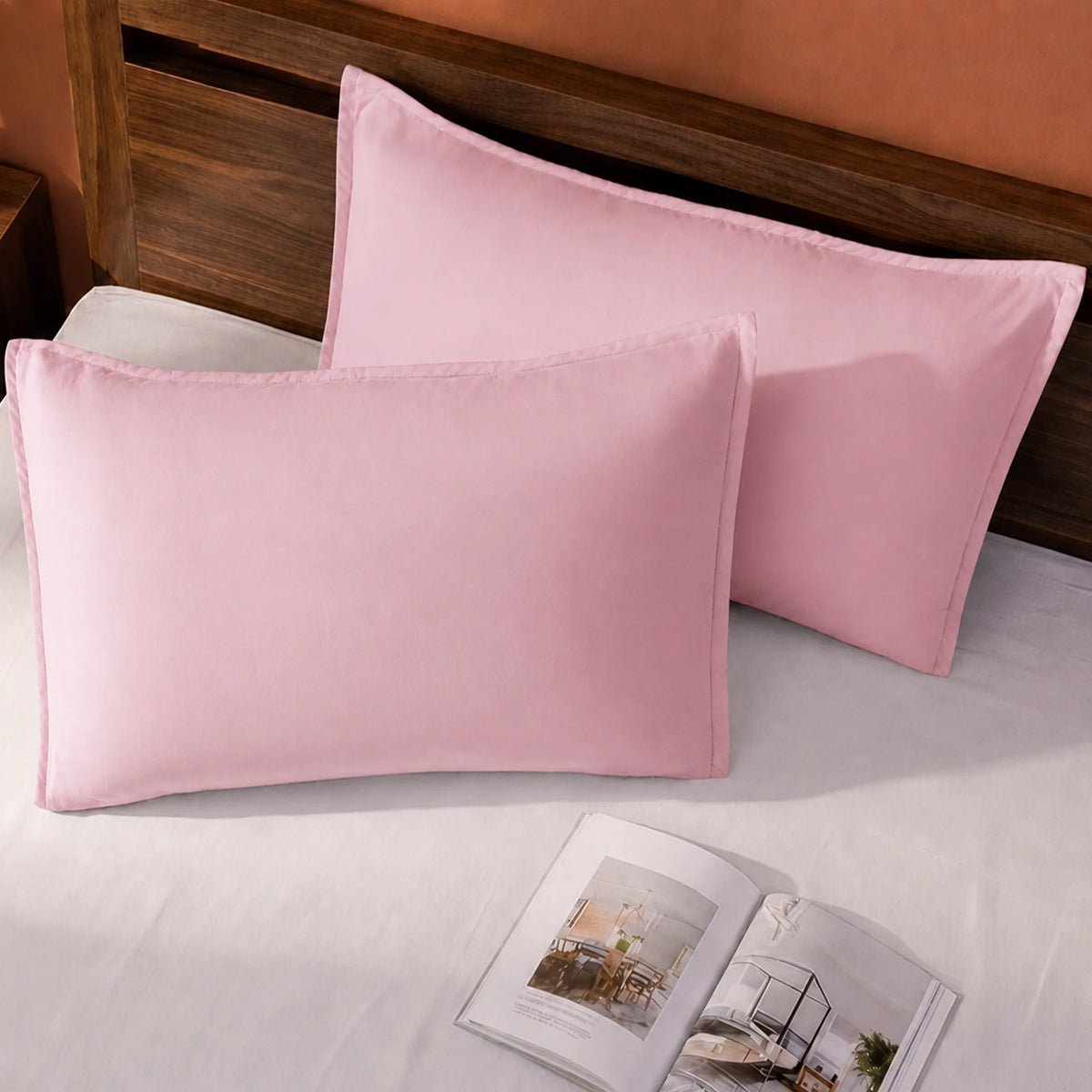 Fort Nightingale - Solid Pillow Cover (Pink) (Bedsheet Excluded)-6