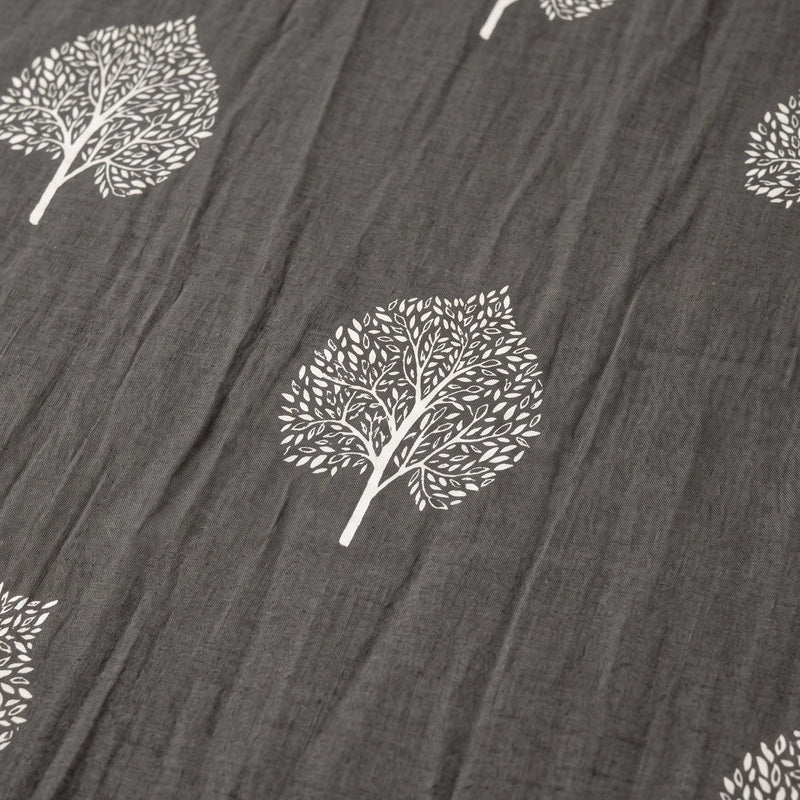 Imprimer Bloom - Leaflet Printed Dohar (Dark Grey & White)-6