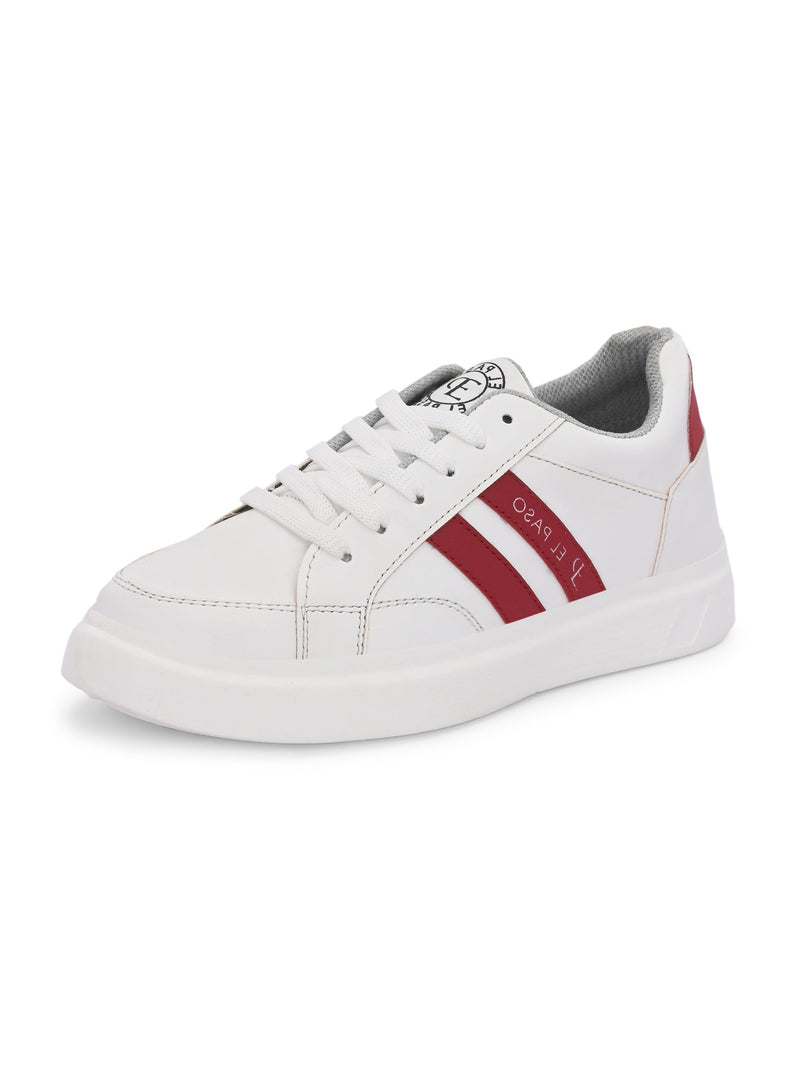 EL PASO Faux Leather Casual Lace Up Sneakers For Women-15