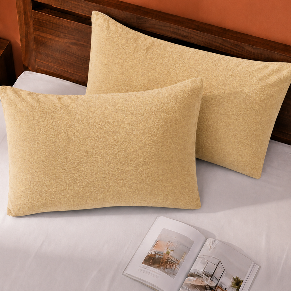 Terry Pillow Protector ( Beige )-6