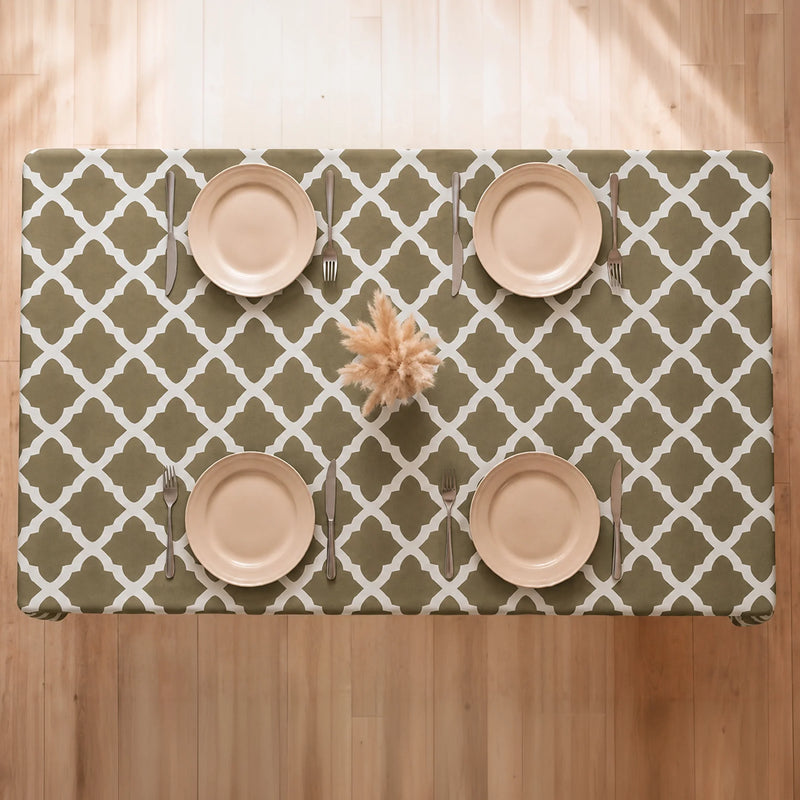 Imprimer Quatrefoil - Printed Dining Table Cover (Grey)-6