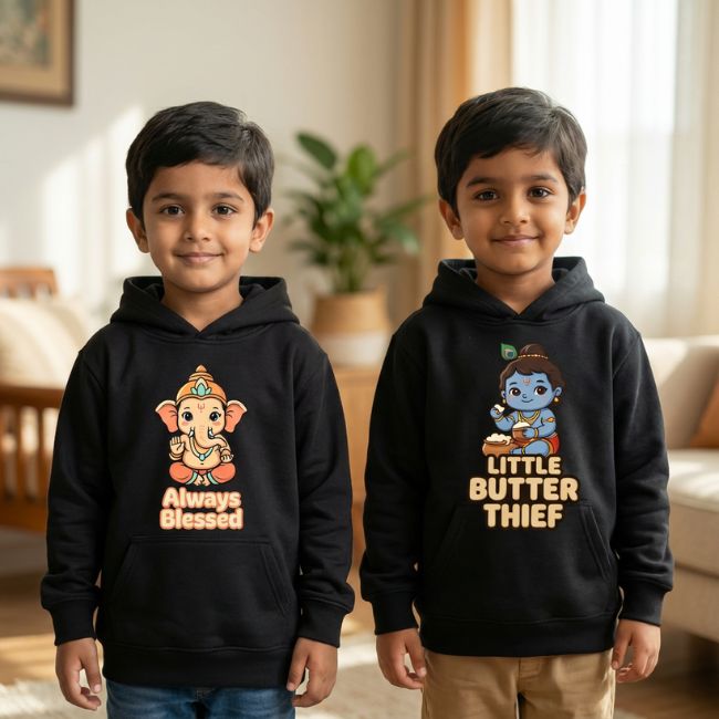 Blessed & Playful Kids Hoodie Combo-1